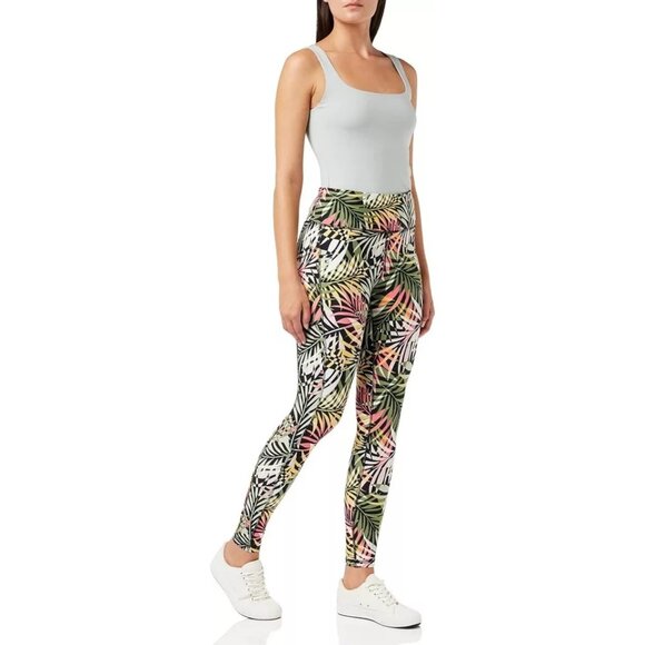 DKNY Athletic Pants S Midweight Sport Compression Legging Tropical Activewear - Picture 8 of 9